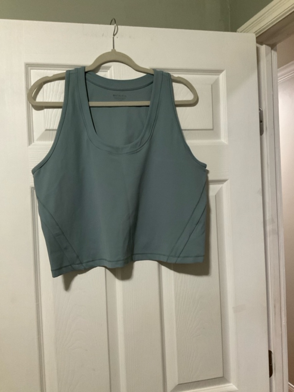 Athleta Dusty Blue Cropped Tank Top